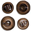 Elanze Designs Reactive Ceramic Dinnerware 16 Piece Set - Service for 4, Cascade Brown