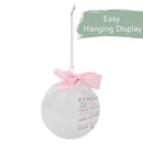 Elanze Designs Braver Stronger Loved Silver Tone 4 inch Blown Glass Ball Christmas Ornament