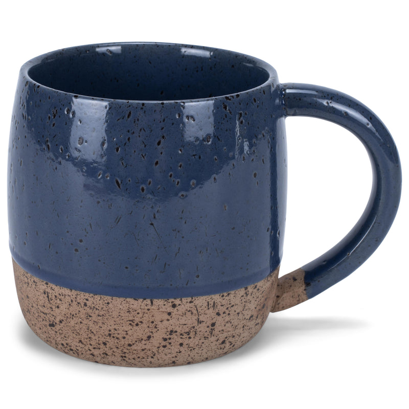 Elanze Designs Speckled Raw Bottom 17 ounce Ceramic Mug, Navy Blue