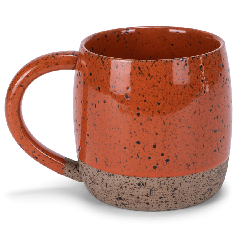 Elanze Designs Speckled Raw Bottom 17 ounce Ceramic Mug, Burnt Orange