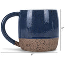 Elanze Designs Speckled Raw Bottom 17 ounce Ceramic Mugs Pack of 2, Navy Blue