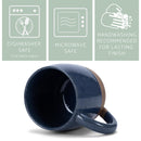 Elanze Designs Speckled Raw Bottom 17 ounce Ceramic Mugs Pack of 2, Navy Blue