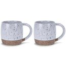 Elanze Designs Speckled Raw Bottom 17 ounce Ceramic Mugs Pack of 2, White