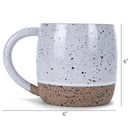 Elanze Designs Speckled Raw Bottom 17 ounce Ceramic Mugs Pack of 2, White