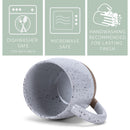 Elanze Designs Speckled Raw Bottom 17 ounce Ceramic Mugs Pack of 2, White