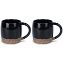 Elanze Designs Speckled Raw Bottom 17 ounce Ceramic Mugs Pack of 2, Black