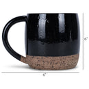 Elanze Designs Speckled Raw Bottom 17 ounce Ceramic Mugs Pack of 2, Black
