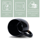 Elanze Designs Speckled Raw Bottom 17 ounce Ceramic Mugs Pack of 2, Black