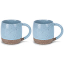 Elanze Designs Speckled Raw Bottom 17 ounce Ceramic Mugs Pack of 2, Ice Blue