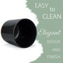 Glossy X-Large Ceramic Stoneware Cork Bottom Kitchen Utensil Holder, Black