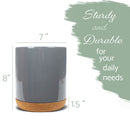 Glossy X-Large Ceramic Stoneware Cork Bottom Kitchen Utensil Holder, Grey