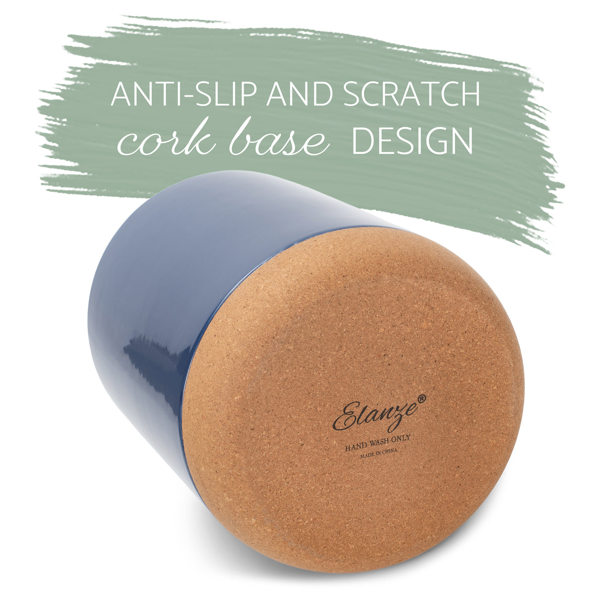 Glossy X-Large Ceramic Stoneware Cork Bottom Kitchen Utensil Glossy X-Large Ceramic Stoneware Cork Bottom Kitchen Utensil