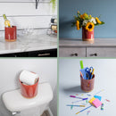 Glossy X-Large Ceramic Stoneware Cork Bottom Kitchen Utensil Holder, Red