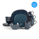Complete set of Navy Blue Modern Chic Smooth Dinnerware 16 Piece Set