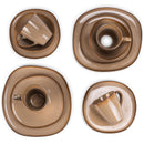 Elanze Designs Modern Chic Smooth Ceramic Stoneware Dinnerware 16 Piece Set - Service for 4, Brown