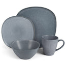 Modern Chic Smooth Ceramic Stoneware Dinnerware 16 Piece Set - Service for 4, Slate Grey