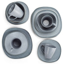Modern Chic Smooth Ceramic Stoneware Dinnerware 16 Piece Set - Service for 4, Slate Grey