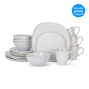 Elanze Designs Modern Chic Smooth Ceramic Stoneware Dinnerware 16 Piece Set - Service for 4, White
