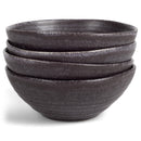 Modern Chic Ribbed Ceramic Stoneware Dinnerware 16 Piece Set - Service for 4, Charcoal Grey