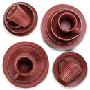 Elanze Designs Chic Ribbed Ceramic Stoneware Dinnerware 16 Piece Set - Service for 4, Red