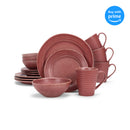 16 piece dinnerware set, Red, on white background