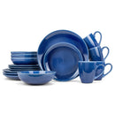 Elanze Designs Reactive Ceramic Dinnerware 16 Piece Set - Service for 4, Blue