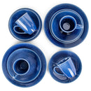 Elanze Designs Reactive Ceramic Dinnerware 16 Piece Set - Service for 4, Blue