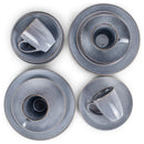 Elanze Designs Reactive Ceramic Dinnerware 16 Piece Set - Service for 4, Grey