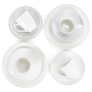 Elanze Designs Reactive Ceramic Dinnerware 16 Piece Set - Service for 4, White