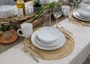 Elanze Designs Reactive Ceramic Dinnerware 16 Piece Set - Service for 4, White