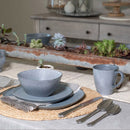 Modern Chic Smooth Ceramic Stoneware Dinnerware Bowls Set of 4 - Charcoal Grey