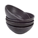 Complete set of Charcoal Grey Modern Chic Ribbed Dinnerware Bowls