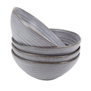 Complete set of Slate Grey Modern Chic Ribbed Dinnerware Bowls