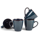 Complete set of Navy Blue Modern Chic Smooth Dinnerware Matching Mug Set