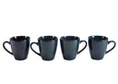 Modern Chic Smooth Ceramic Stoneware Dinnerware Mugs Set of 4 - Navy Blue