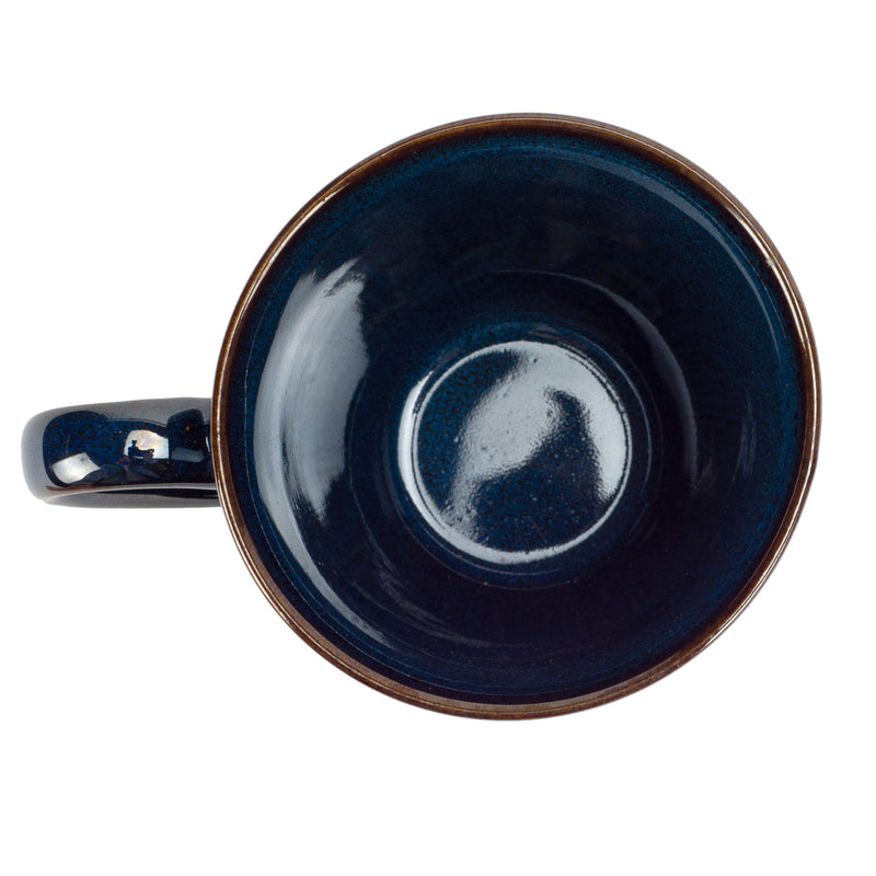 Modern Chic Smooth Ceramic Stoneware Dinnerware Mugs Set of 4 - Navy Blue