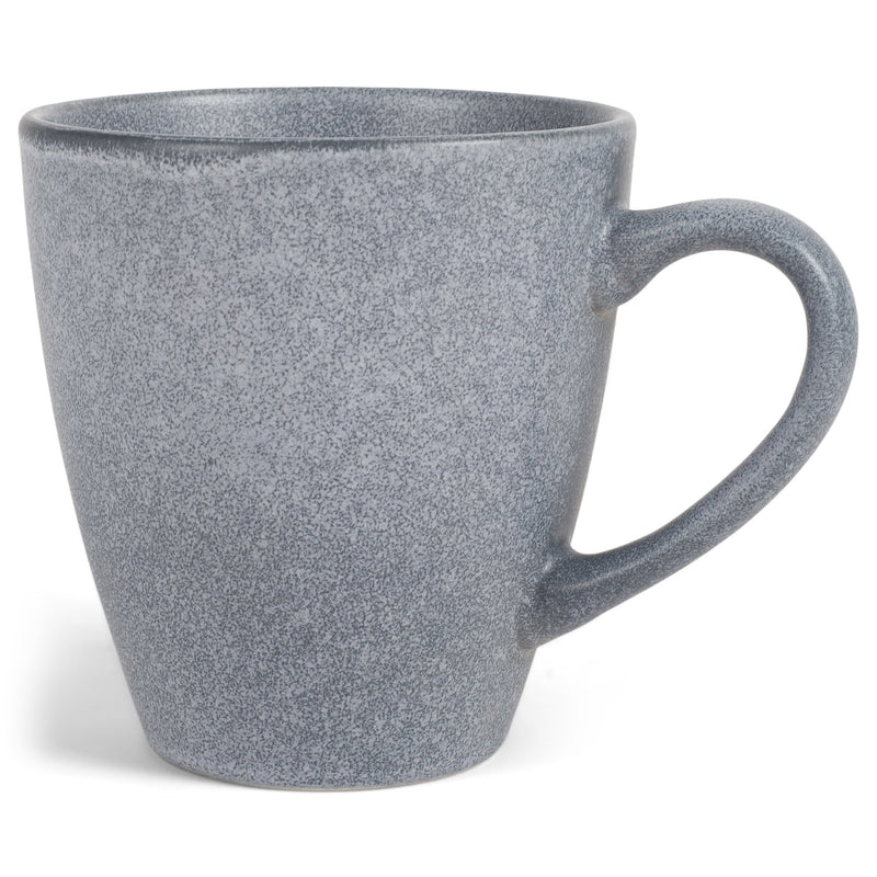 Modern Chic Smooth Ceramic Stoneware Dinnerware Mugs Set of 4 - Charcoal Grey
