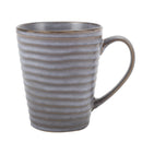 Modern Chic Ribbed Ceramic Stoneware Dinnerware Mugs Set of 4 - Slate Grey