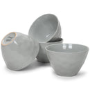 Elanze Designs Dimpled Ceramic 5.5 inch Contemporary Serving Bowls Set of 4, Cool Grey