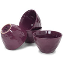 Elanze Designs Dimpled Ceramic 5.5 inch Contemporary Serving Bowls Set of 4, Purple