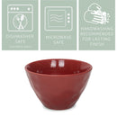 Elanze Designs Dimpled Ceramic 5.5 inch Contemporary Serving Bowls Set of 4, Red