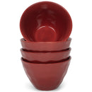 Elanze Designs Dimpled Ceramic 5.5 inch Contemporary Serving Bowls Set of 4, Red
