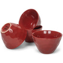 Elanze Designs Dimpled Ceramic 5.5 inch Contemporary Serving Bowls Set of 4, Red