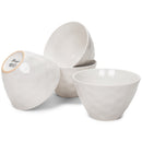 Elanze Designs Dimpled Ceramic 5.5 inch Contemporary Serving Bowls Set of 4, White