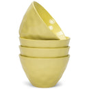 Elanze Designs Dimpled Ceramic 5.5 inch Contemporary Serving Bowls Set of 4, Yellow