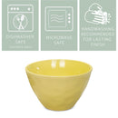 Elanze Designs Dimpled Ceramic 5.5 inch Contemporary Serving Bowls Set of 4, Yellow
