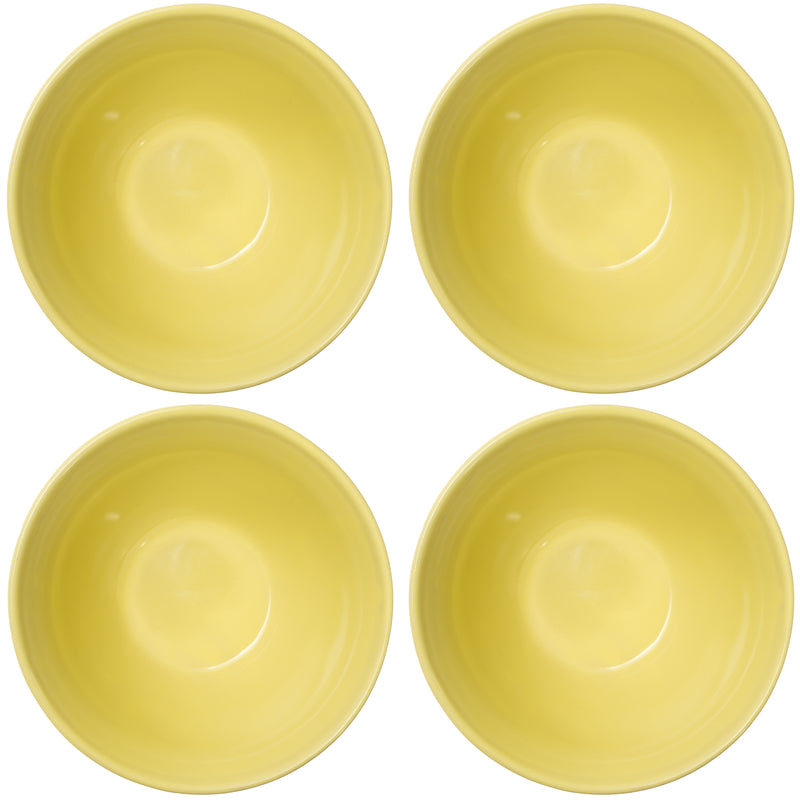 Elanze Designs Dimpled Ceramic 5.5 inch Contemporary Serving Bowls Set of 4, Yellow