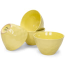 Elanze Designs Dimpled Ceramic 5.5 inch Contemporary Serving Bowls Set of 4, Yellow