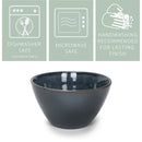 Elanze Designs Slant Side Glossy Ceramic 6.5 inch Contemporary Serving Bowl, Navy Blue