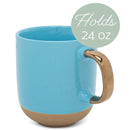 Elanze Designs Speckled 16 ounce Ceramic Mugs With Metallic Handle Set of 4, Blue